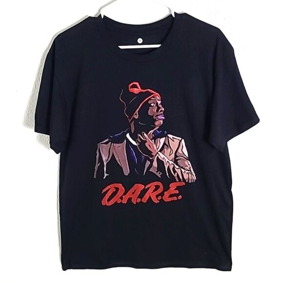 Dave Chappelle's Tyrone Biggums Black T-Shirt, D.A.R.E in Red Letters, Sz Medium - Picture 1 of 5